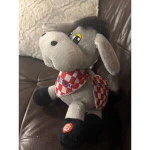 Croatia Hrvatska Plush Donkey Stuffed Animal Red White Checkered Scarf Souvenir